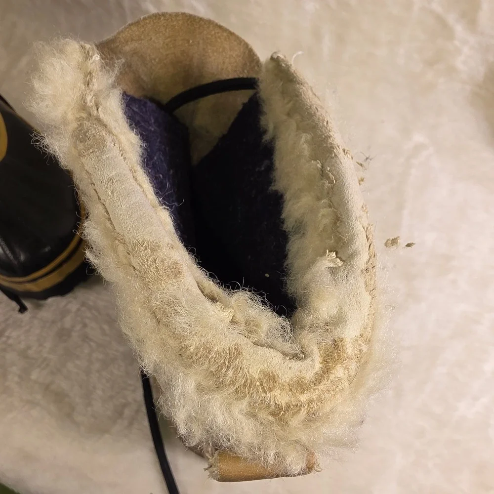 VTG Sorel Caribou Kaufman Winter Boots Duck Leather Wool Liners Mens 8 9